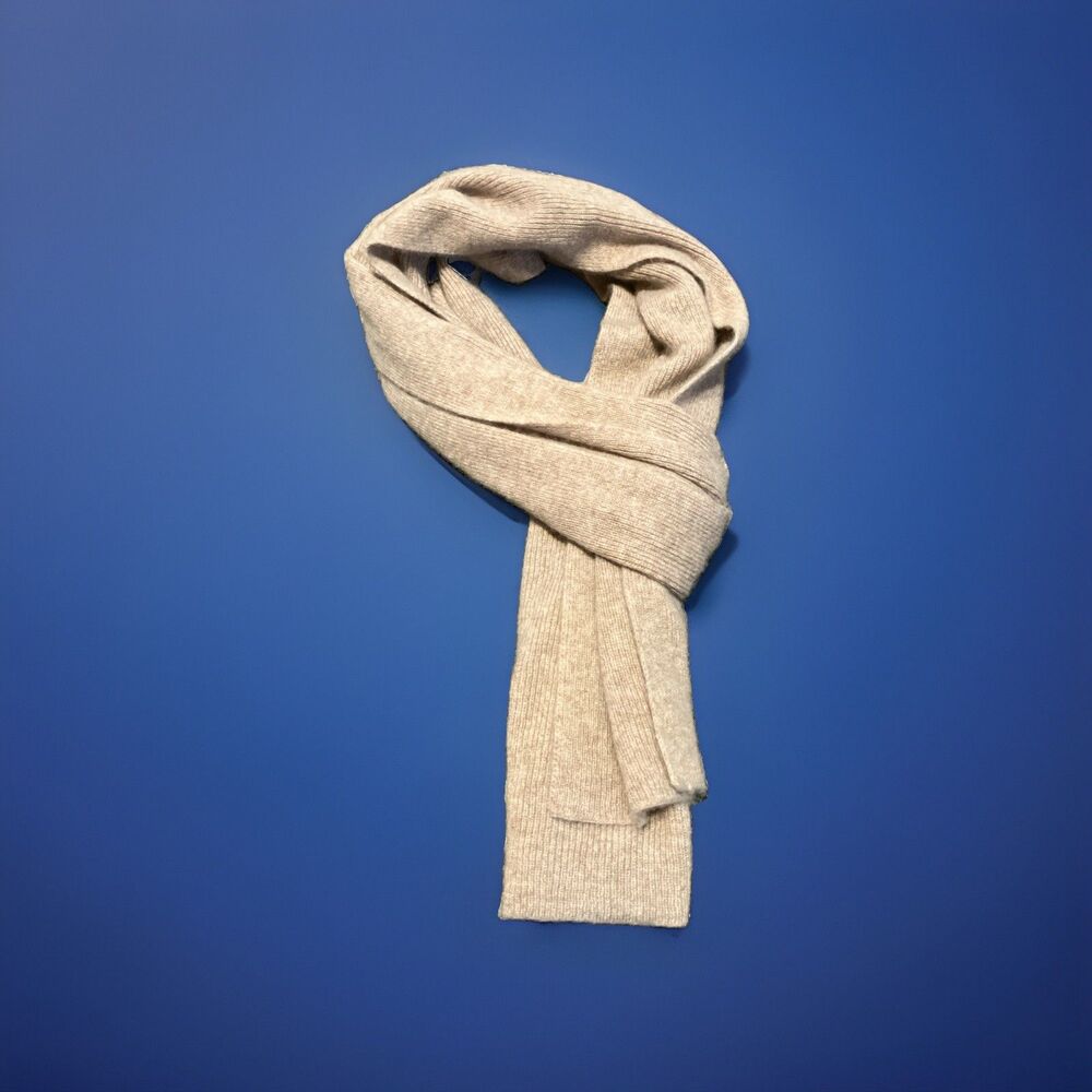 New Quince Mongolian Cashmere Scarf Oatmeal Ribbed Scarf One Size